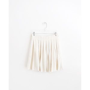 Chris Benz Ivory Ecru Raw Silk Pleated Skirt sz 6